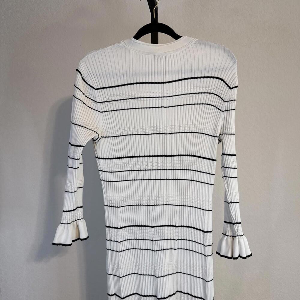 Sandro Striped Knit Maxi Dress w/ Ruffle Hem & Wrists Snap Buttons (Sz:44/ $490) - Picture 8 of 15